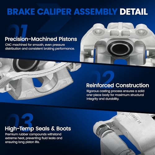 Image of Rear Brake Caliper Assembly Replaces for 18-B4804 18-B4805, Compatible with Chevy SSR Trailblazer 2003-2006 5.3L 6.0L, Compatible with GMC Envoy 02-09 4.2L 5.3L, for 9-7X 05-09 4.2L 5.3L 6.0L