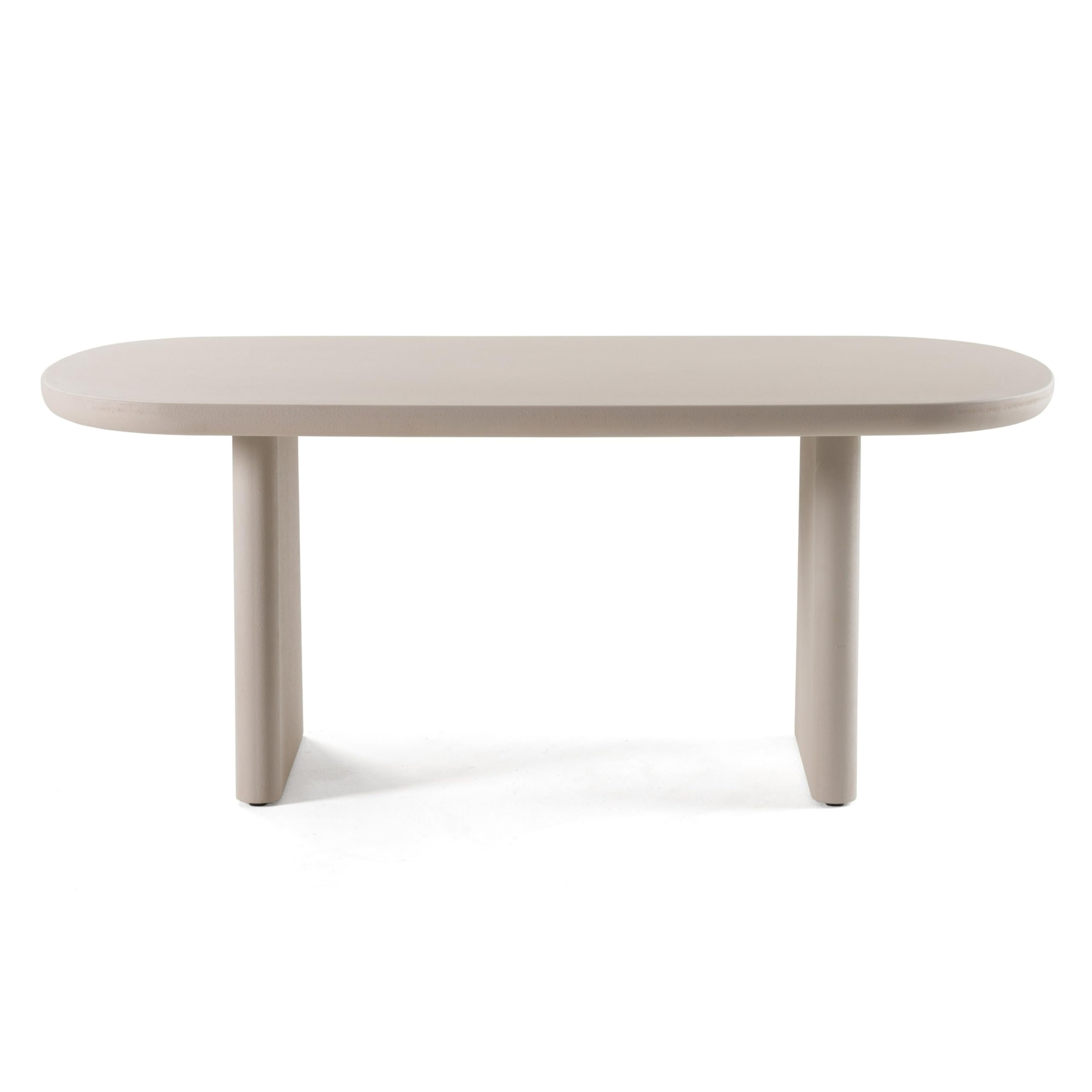 Evermore - Modern Grey Faux Cement Oval Dining Table by Limari Home – Wood, Grey, Model LIM-81787