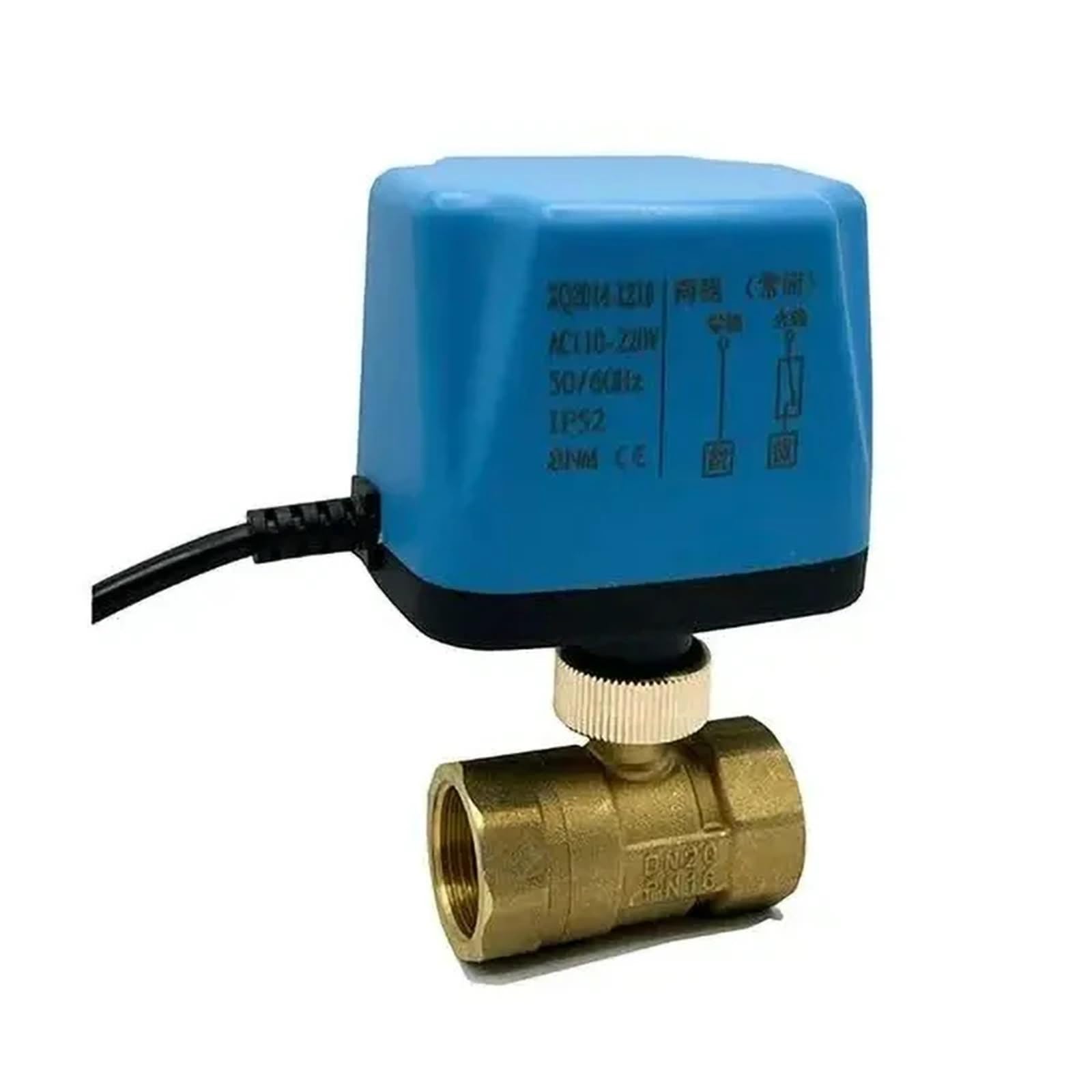 Valvola a sfera elettrica in ottone a due fili, 1/2 3/4 1 1-1/4 2 pollici, normalmente aperto/chiusa, 220 V, 12 V, 24 V, 1 pezzo (DN50,12VDC_NORMALLY OPEN)