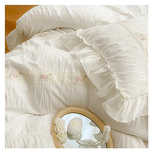Parure de lit brodée haut de gamme patchwork de coton 4 pièces - 6