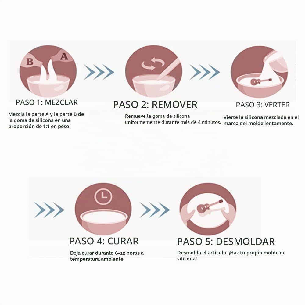SANAAA Kit de fabricación de moldes de silicona，caucho de silicona líquido translúcido para moldes de resina, moldes de silicona, fabricación manual (500g)