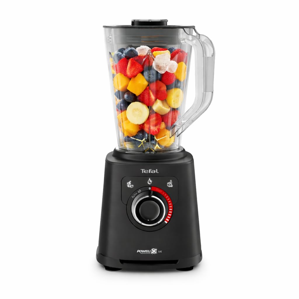 Tefal PerfectMix+ Hochgeschwindigkeits-Standmixer, 3 automatische Programme, Powelix-Klingentechnologie, 1,5 L nutzbare Kapazität, Tritan-Behälter, einfache Reinigung, inkl. Spatel, Schwarz, BL88A831