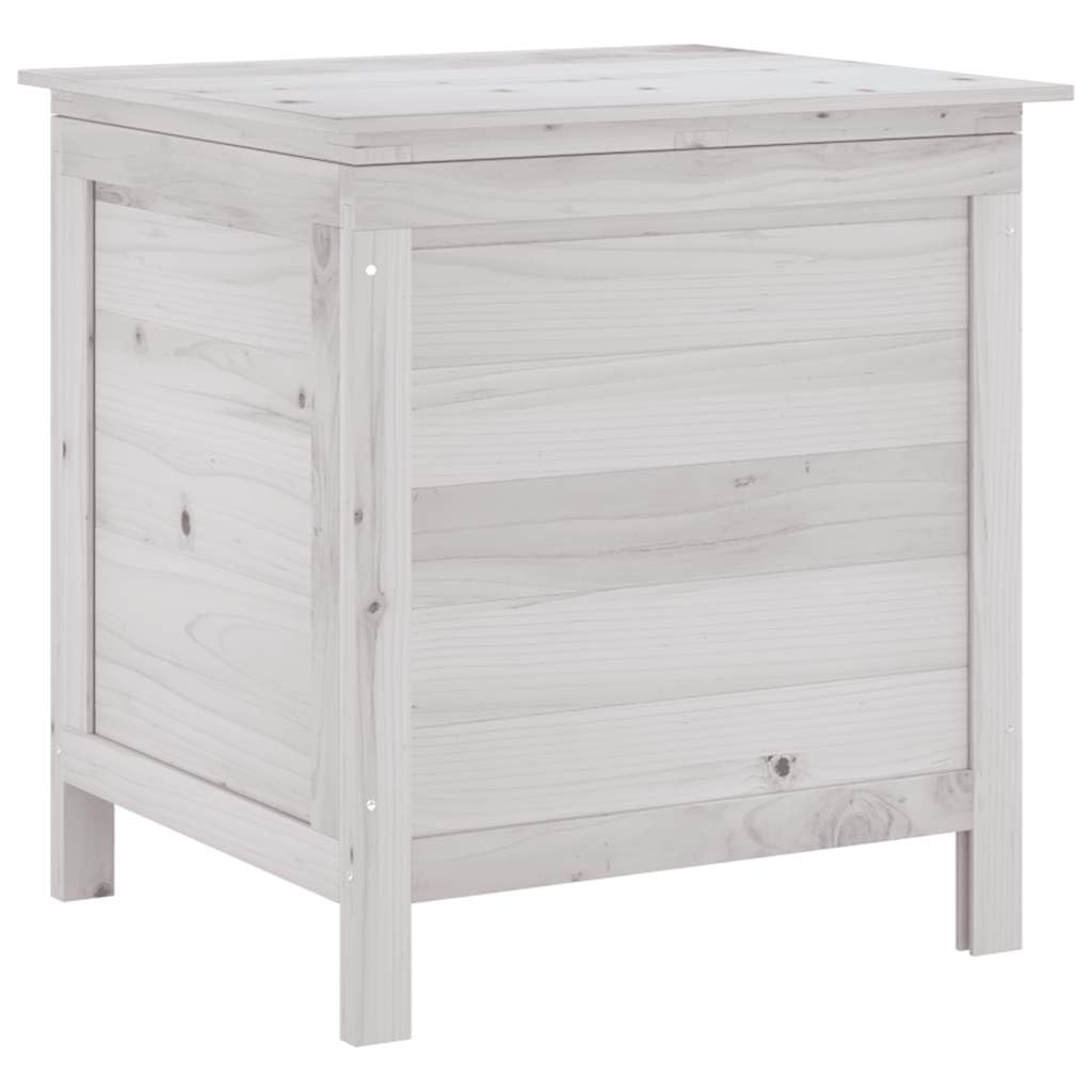 Genérico Arcón de jardín Madera Maciza Abeto Blanco 50x49x56,5 cm,Cajas de almacenaje para exteriores-364749