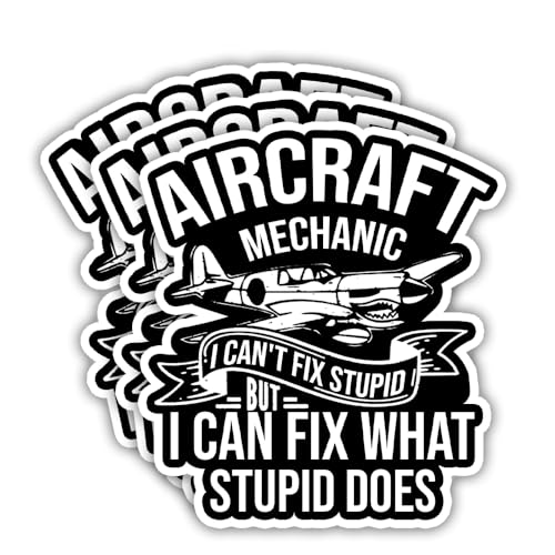 Image of SODAVA (3Pcs, 3in) Aircraft Mechanic Stickers, Waterproof Vinyl Decals for Aviation Technicians Maintenance Crew Gift Tool Box Laptop Car Decor Hard Hat, Tools Gift Decoration Laptop Stickers