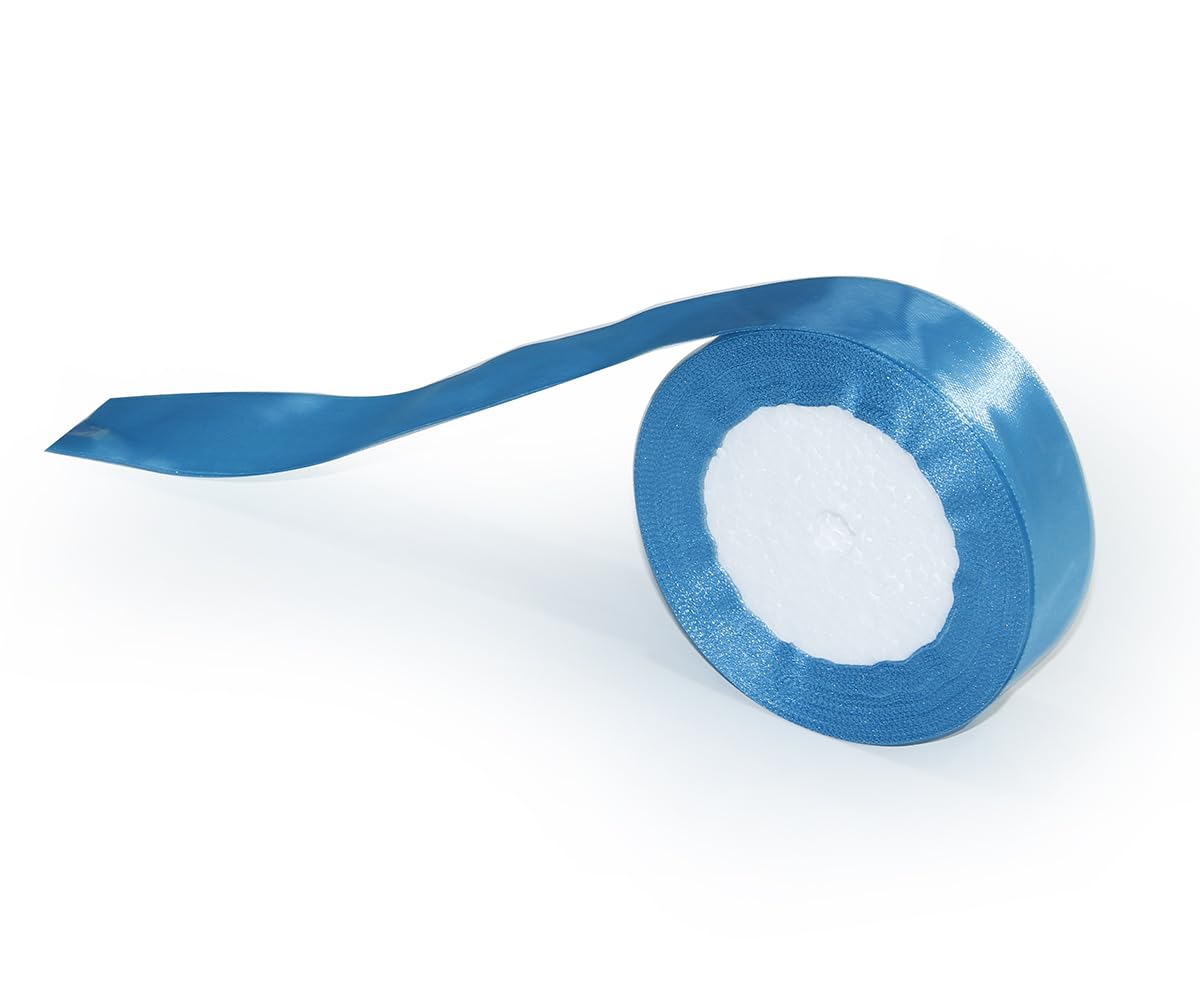 Rosymoment Ribbon Satin Fabric Ribbon For Gift Package Wrapping Hair Bow Clips Making Crafting Sewing Wedding Decorations Width 2.5cm*25Yards Rbn-8569 - Dark Blue