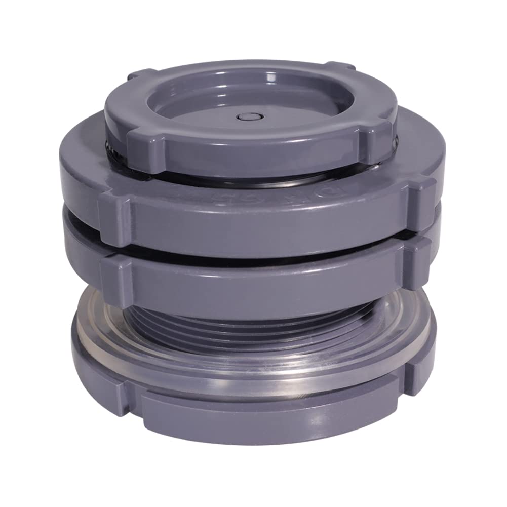 QuQuyi Adaptador de conector de tanque de agua de PVC de 3 pulgadas con tapones a través de tuberías a granel para barriles de lluvia, acuarios, estanques (juego de 1)