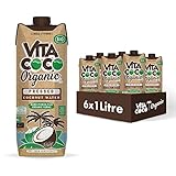 Vita Coco gepresstes Kokoswasser 6x1L 100% biologisch erneuerbare Verpackung, mehr Kokosgeschmack, natürlich hydrierend mit Elektrolyten, glutenfrei, vegan, voller Vitamin C & Kalium, 6 x 1000ml