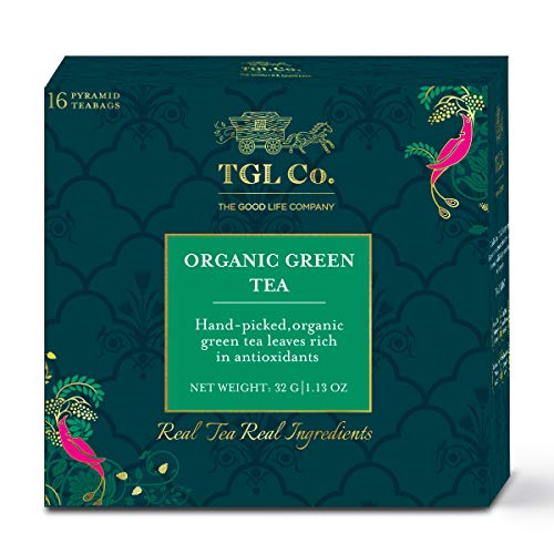 Image of TGL Co. The Good Life Company Organic Green 16 Tea Bags Pack of 3 | Pleasant Aroma | Improve Blood Circulation | Boost Digestion