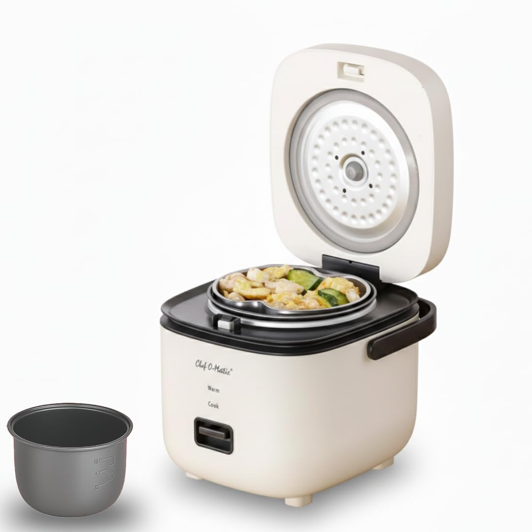 Pentola per riso Multi Cooker Portatile -1,2L- Vaporizziera elettrica, Spegnimento automatico | Cucina pasta, zuppe, stufati, ramen, pesce | Funzione mantieni caldo | Ideale per 1-2 persone