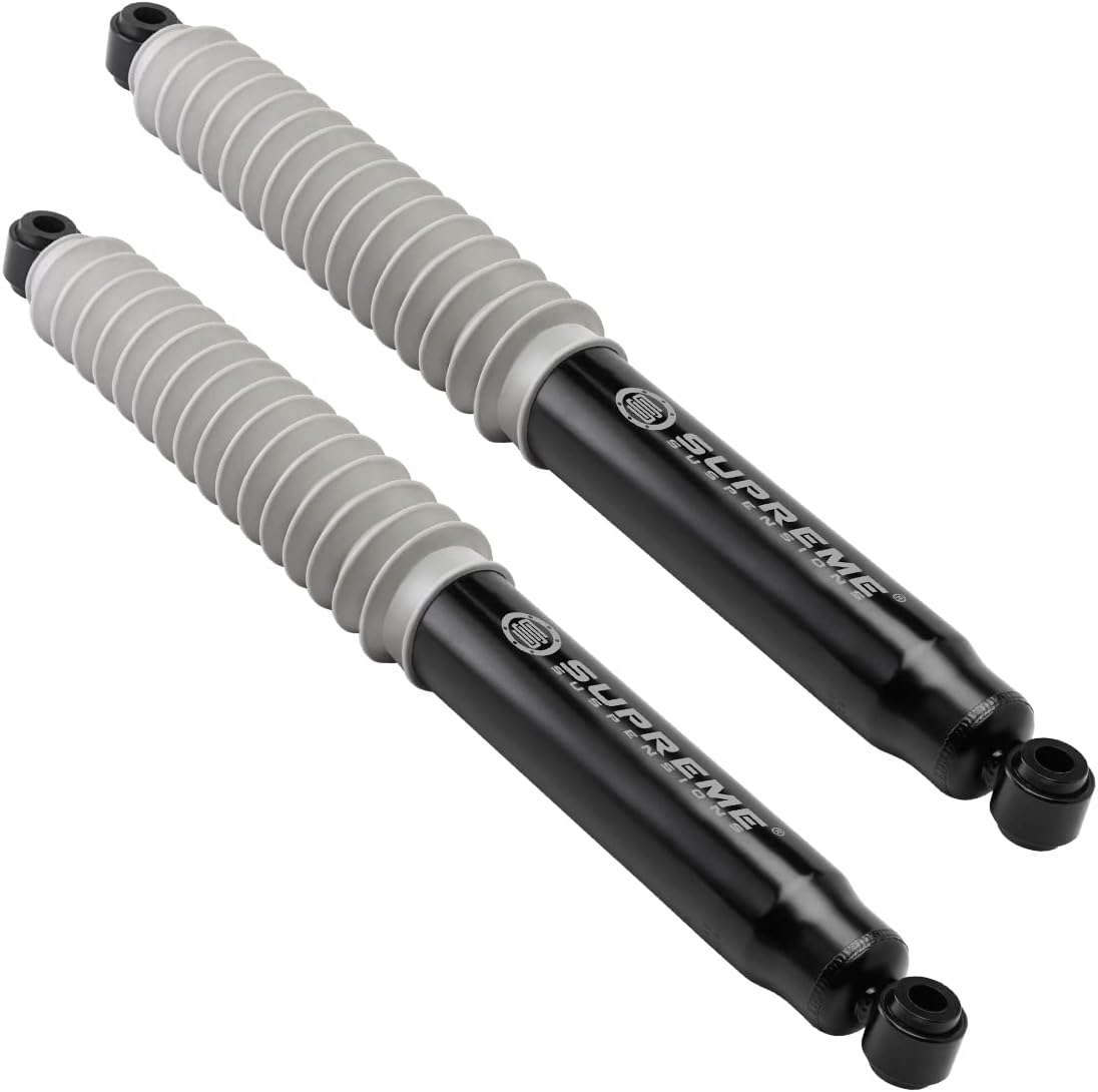 Supreme Suspensions - Rear Nitro Gas-Charged Shock Absorbers for 2004-2015 Nissan Titan 2WD 4WD MAX Performance Shocks OEM Replacement for Lifted Applications - Shock Boots Included