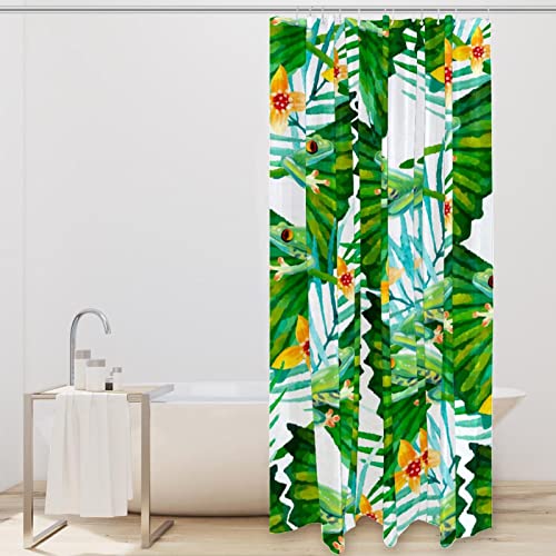 Rideau de douche imperméable fleurs et grenouilles pour éviter l'eau au sol - 3