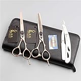 Ergonomisches Design: Friseurscheren mit ergonomischem Griff geschwungenen können die Verwendung von Handgelenk, Ellbogen und die Ermüdung der Hand, komfortabel zu bedienen reduzieren.