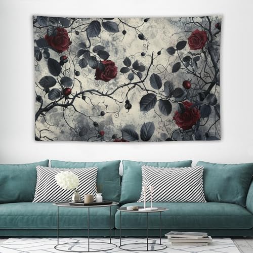 Tapisserie murale grand format vigne florale tenture vintage chambre douce