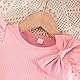 HEOXIN Baby Mädchen Kleidung Sets, Rüschen Rand Kurze Ärmel Rundhalsausschnitt Schleifenknoten Dekorative Blumen Muster Dehnen Shorts, Sommerkleidung Set Klamotten Mädchen, Rosa, 2-3 Jahre