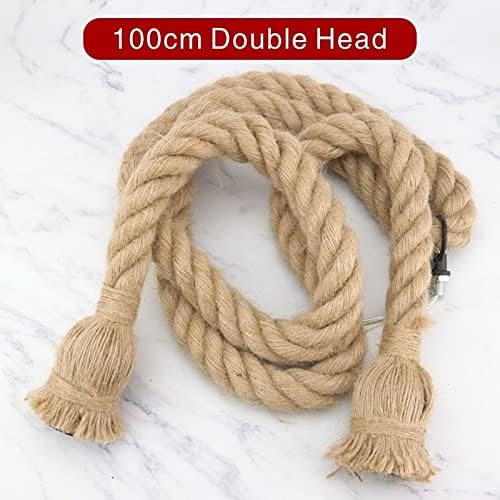 Lighting Accessories E27 Lamp Base Retro Pendant Lights Hemp Rope Pendant Lamp AC85-265V 110V 220V Industrial Lamp Vintage Decor Hanging Lamp (Color : Double Head)