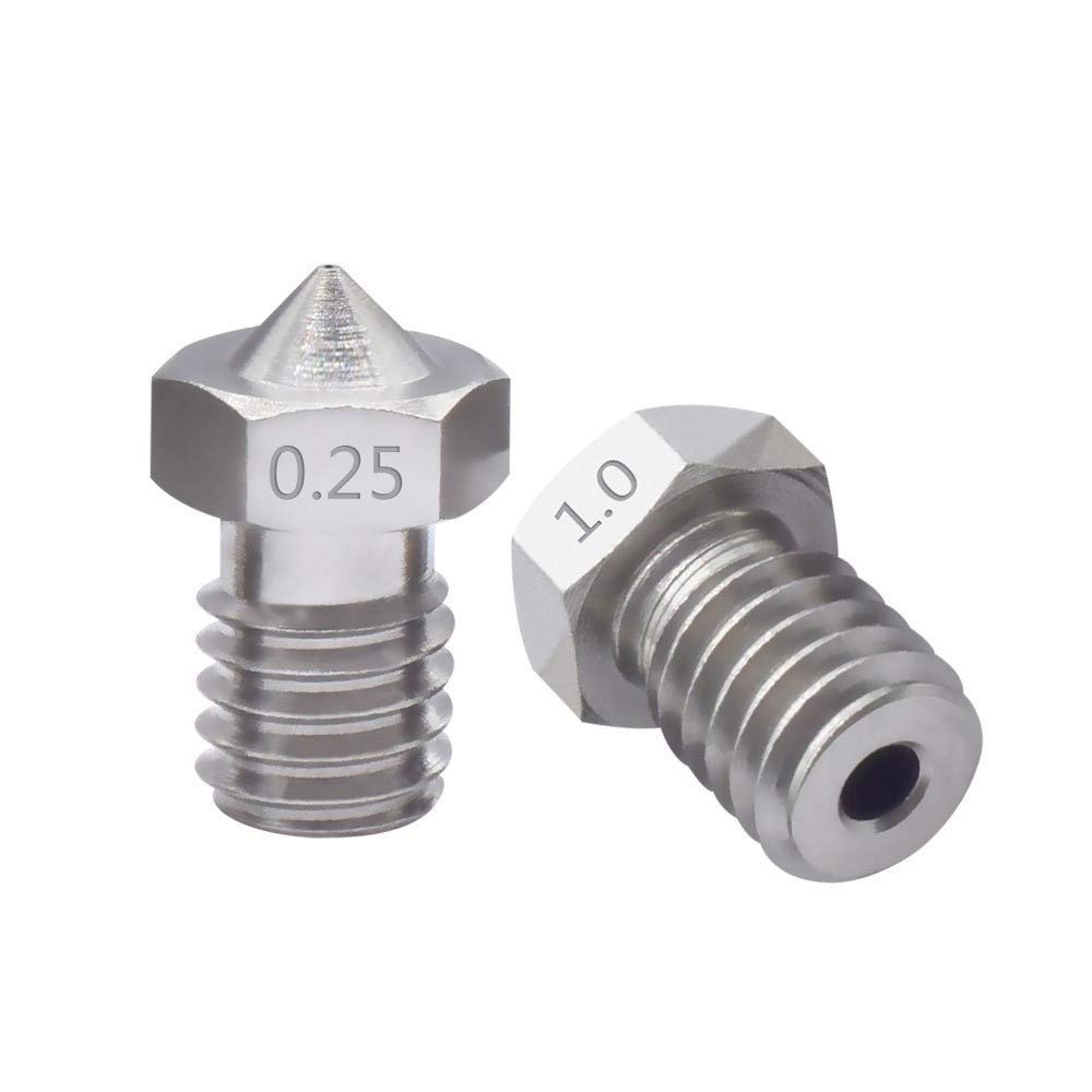 Druckerteile 50 Teile/los 3D-Drucker V5/ V6 Edelstahldüse Gemischte Größen 02-10 mm M6 Schraubgewinde für 1,75 MM Filament Ersatzteile (Größe: 0,2 mm) (Size : 0.8mm)