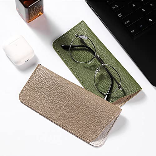 Image of K Luxury Women's Eyeglass Case Leather Soft Holder Pocket Cases Slim Travel Pouch for Sunglasses Eyeglasses Readers