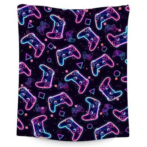 Gamer Blanket Gifts - Boys Blankets for Kids - 30x40 Inch Cozy Soft Cool Gaming Throw for Sofa