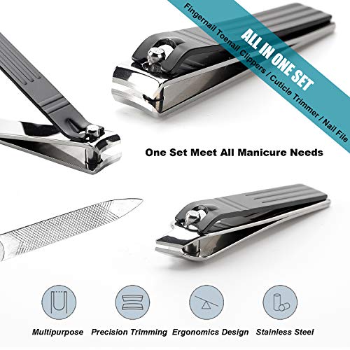 Nagelknipser-Set, Nagelhautschneider, scharfe, gebogene und schräge Schneidklingen, Edelstahl-Pediküre-Set, Nagelfeile… – Bild 4