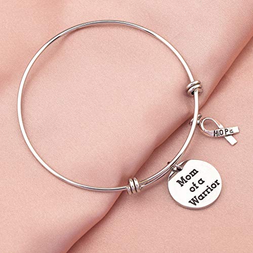 KUIYAI Mom of a Warrior Bracelet Inspirational Cancer Awareness Motivation Gifts4