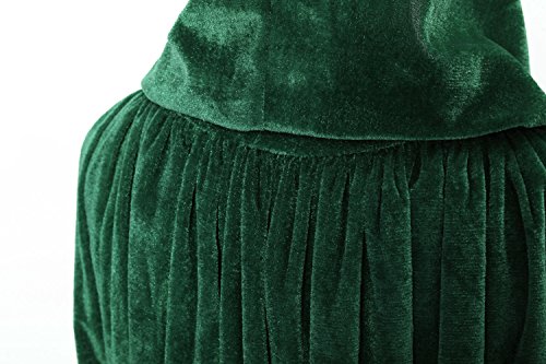OurLore Unisex Full Length Hooded Robe Cloak Long Velvet Cape Cosplay Costume 59 inch(Green) - Thumbnail 5