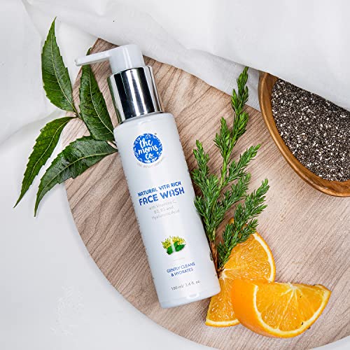 The Moms Co. Natural Vita Rich Face Wash | All Skin Types | With Vitamins C, B3 & B5, Neem Extract and Witch Hazel (100ml) - Image 6