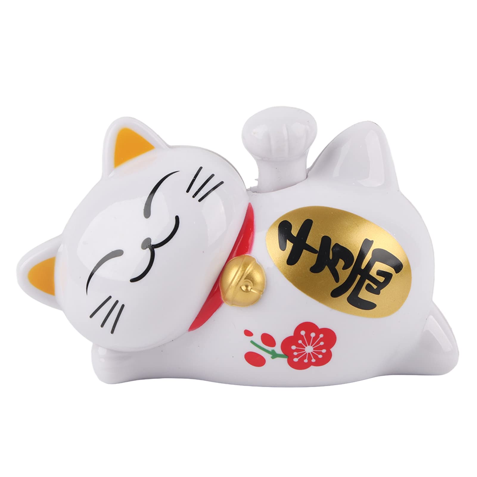 Deosdum Solar Powered Adorable Lazy Lying Waving Beckoning Fortune Lucky Cat Car Accessories (Ten Million taels)
