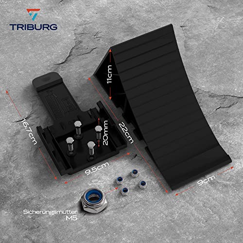 TRIBURG Unterlegkeile [2er Set] mit Halter bis 1600kg Achslast – Ansicht 2