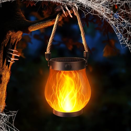iBaycon 1 Packung Solarlaternen Lichter, Halloween Flackernde Flamme...