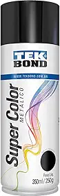 Tinta Spray Metalico Preto 350Ml/250G - 01 Unidade, Tekbond, 23321006900, Preto, Pacote De 312