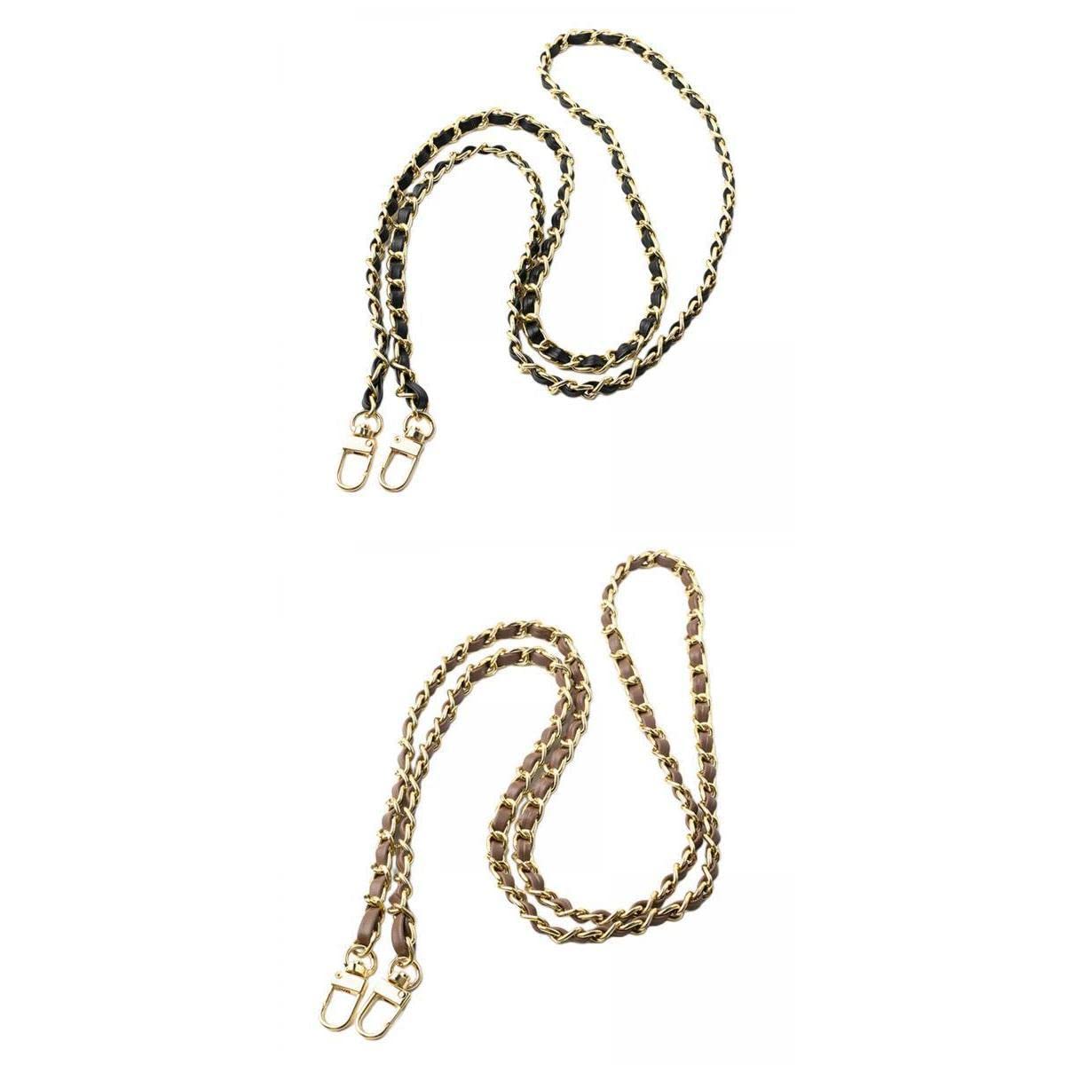 nivaa 2Pcs Metal and PU Purse Chain Strap Shoulder Bag Strap 47 inch Clutch DIY-picture-22