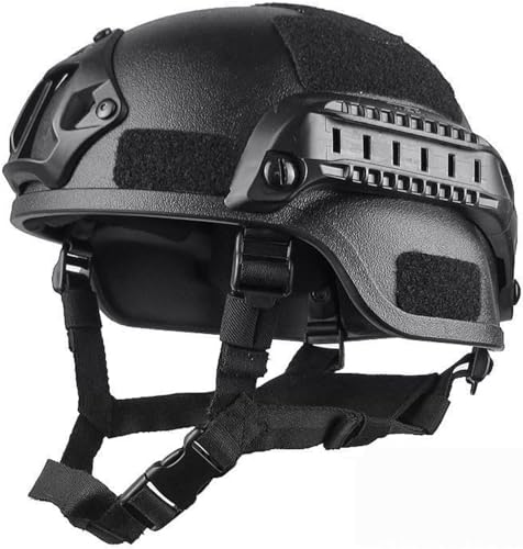 aleawol Tactical Black Airsoft Helmet Adjustable Lightweight Game Fast Helmet for Outdoor Sport Airsoft Paintball CS Halloween Cosplay Party