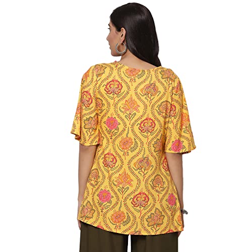 Image of Rangriti Green Liva Short Top for Women