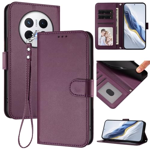 Pzwoxukhov Compatible with Huawei Mate 70 Case Cover,Compatible with Huawei Mate 70 Phone Case,Solid Color flip Shockproof Case Cover Violet