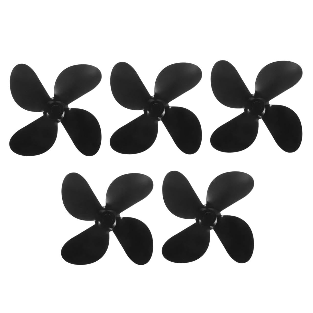 ULTECHNOVO 5 Stück Aluminiumlegierung Fanklingen an der Wand befestigter Kamin für Herdfan Schornstein Fans Kamin -Ofen -Fan -Accessoires Lüfterteile Metall Black