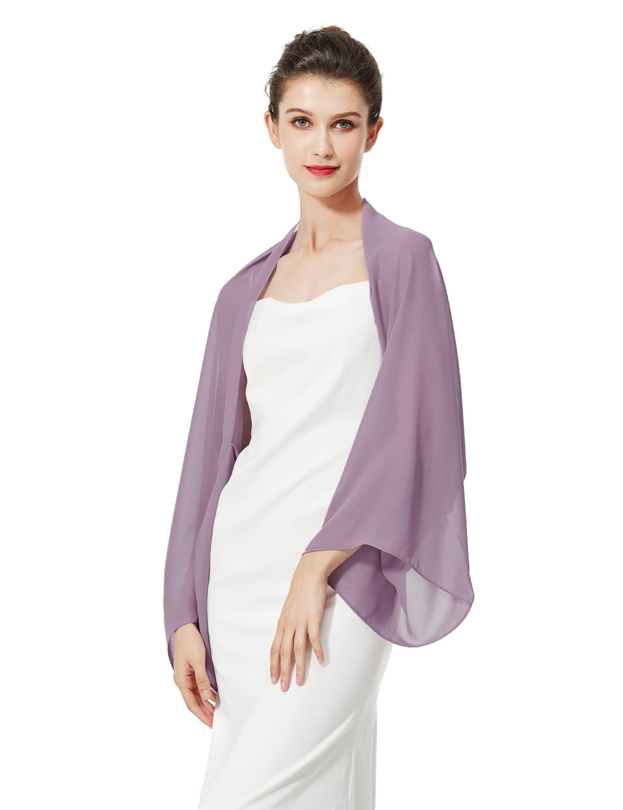 BEAUTELICATE Cardigan Boléro En Mousseline De Soie Couverture Veste à Manche Transparent Grande Taille De Femme Mariée Soirée Mariage Cérémonie D'été( Taille Unique,Argent