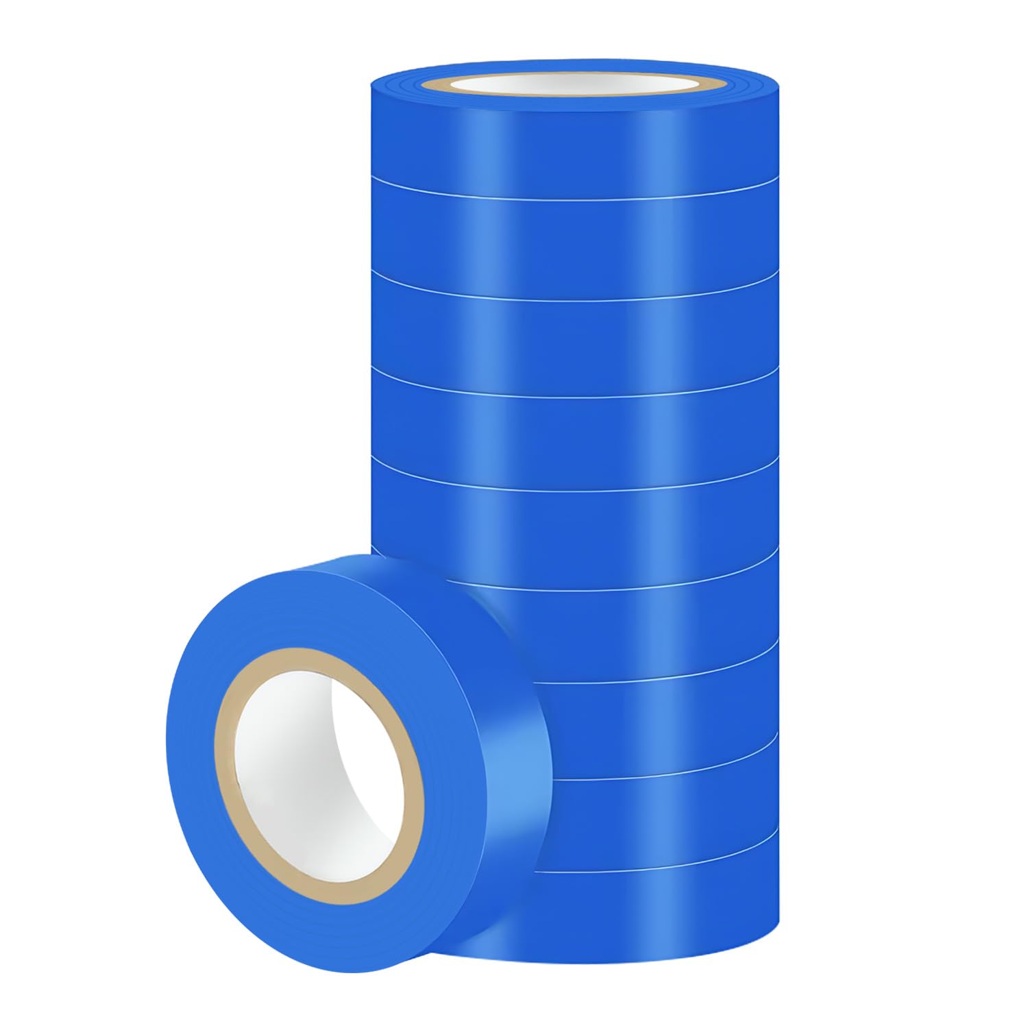 Duccinp Blue Electrical Tape, Flame Retardant Indoor Outdoor Waterproof High Temperature Resistance Electric Tape for Most Domestic, Commercial, and Industrial Environments, 0.7 in X 42 ft, 10 Rolls
