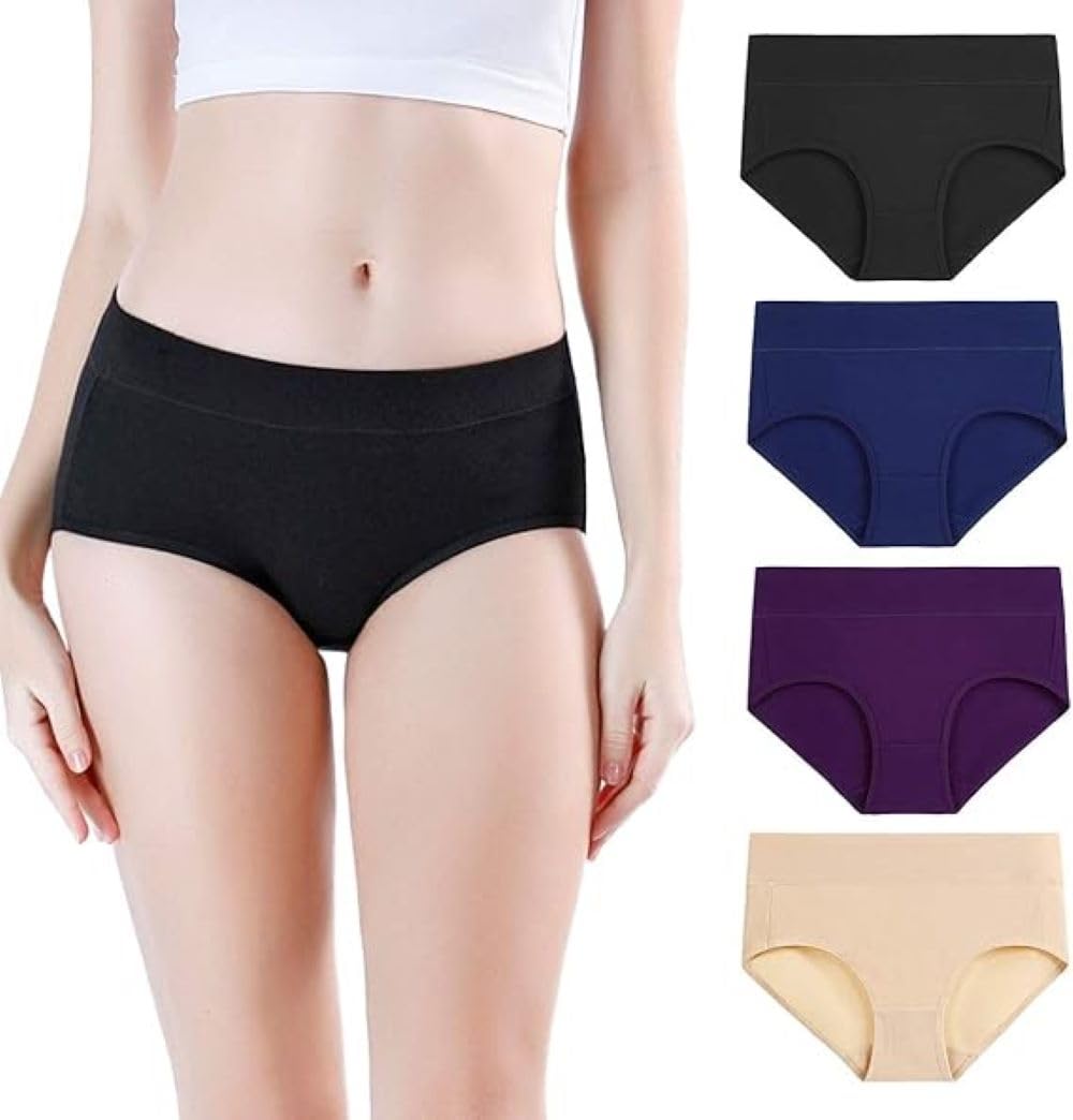 diving deep Women’s Cotton Mid Waist Panties | Seamless Comfortable Underwear | Panties for Women Briefs Panty Set for Women – Pack of 4-picture-47