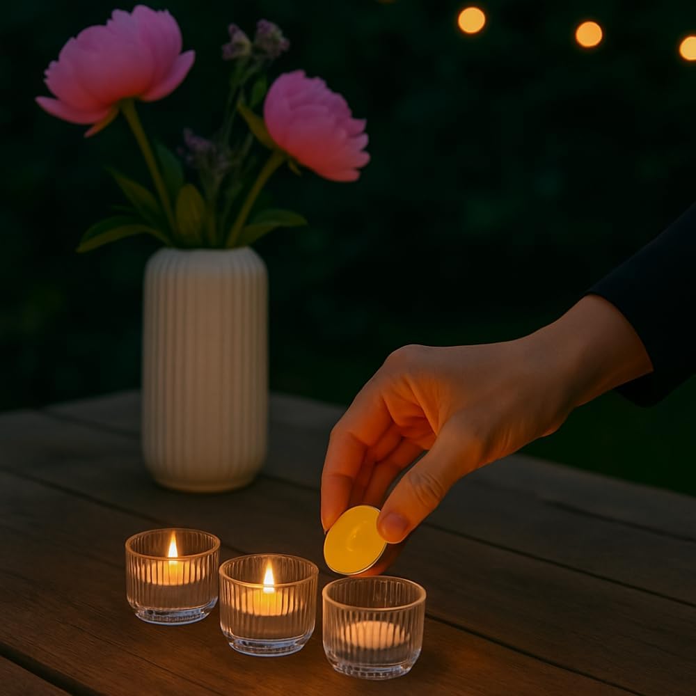 Virsus 200 Tea Light antizanzare alla citronella candeline Ceri profumate antigoccia per interno e esterno lumini da Giardino Feste ed Eventi