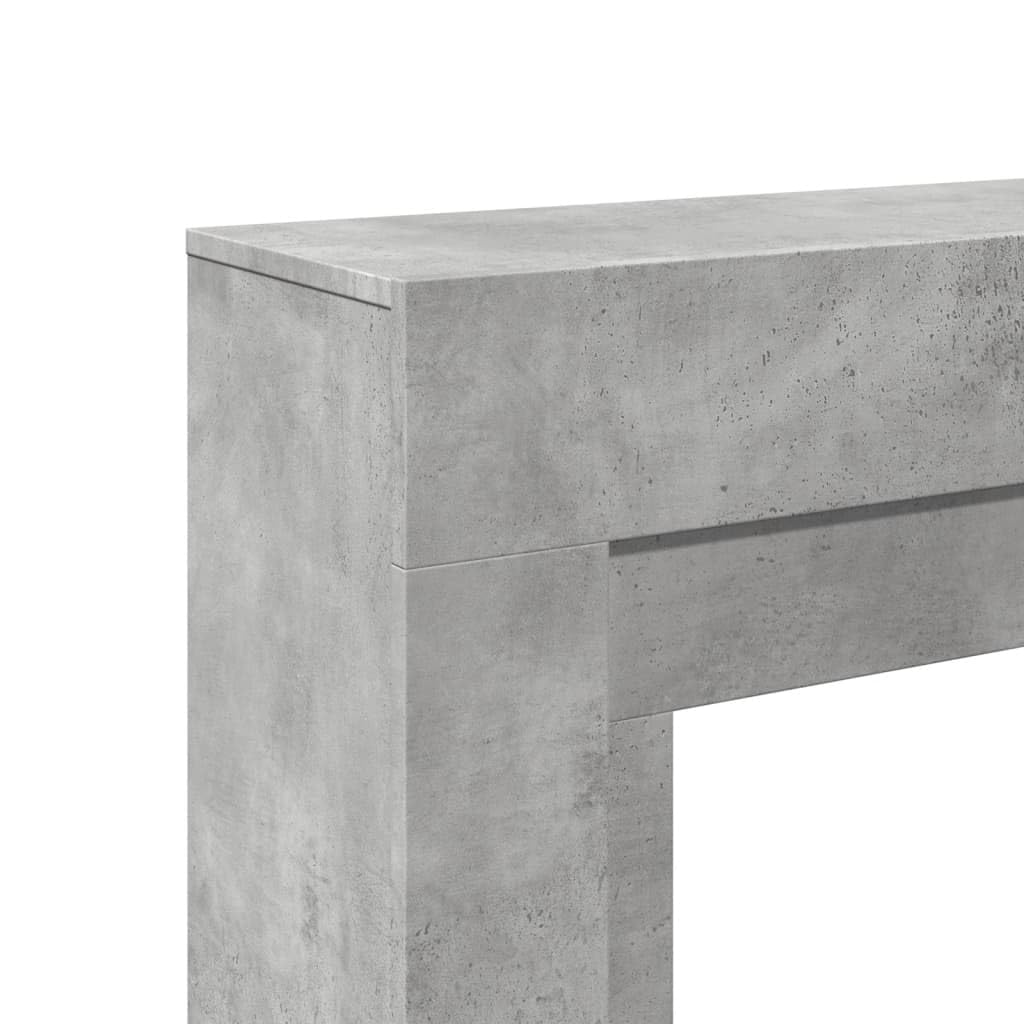 vidaXL Borde de Chimenea Madera ingeniería Gris hormigón 100x30x87,5cm, Envolvente de Chimenea, repisa de Chimenea, repisa de Chimenea