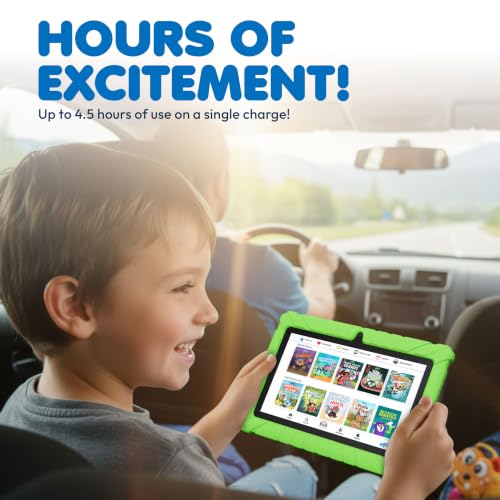 Image of Contixo 7 inch Kids Tablet Bundle, Tablet with Headphones & Sleeve Bag - Green