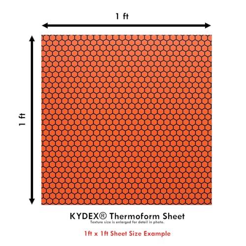 Image of KYDEX Thermoform Sheet - (Honeycomb Camo) - (Hunter Orange /Black) - (12in x 12in) - (1 Sheet) - (for Holster Making, Cosplay, Hobby) - (USA Made)