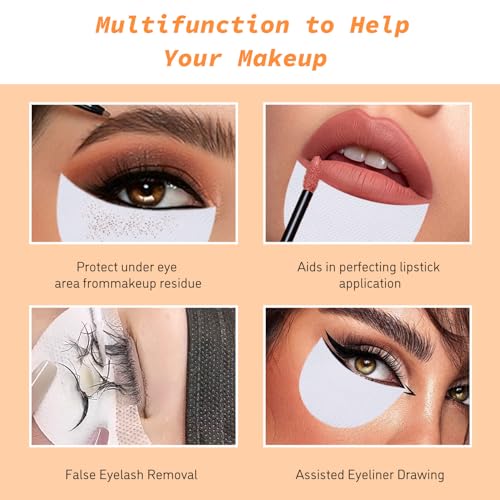 Image of TORMEN Eyeshadow Shields, Lint-Free Under Eye Pads, 50 Pcs | Lint-free eyeshadow stencil pads. Prevent fallout and residue. Makeup, eyelash extensions application. Portable, disposable.