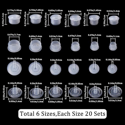 GORGECRAFT 120PCS 6 Sizes 11/12/13/16/17mm Plastic Salt and Pepper Shaker Stoppers With Holes Reusable White Replacement Plug Insert Bottle Inner Plugs for Cosmetic Glass Bottle Pipes - Image 2