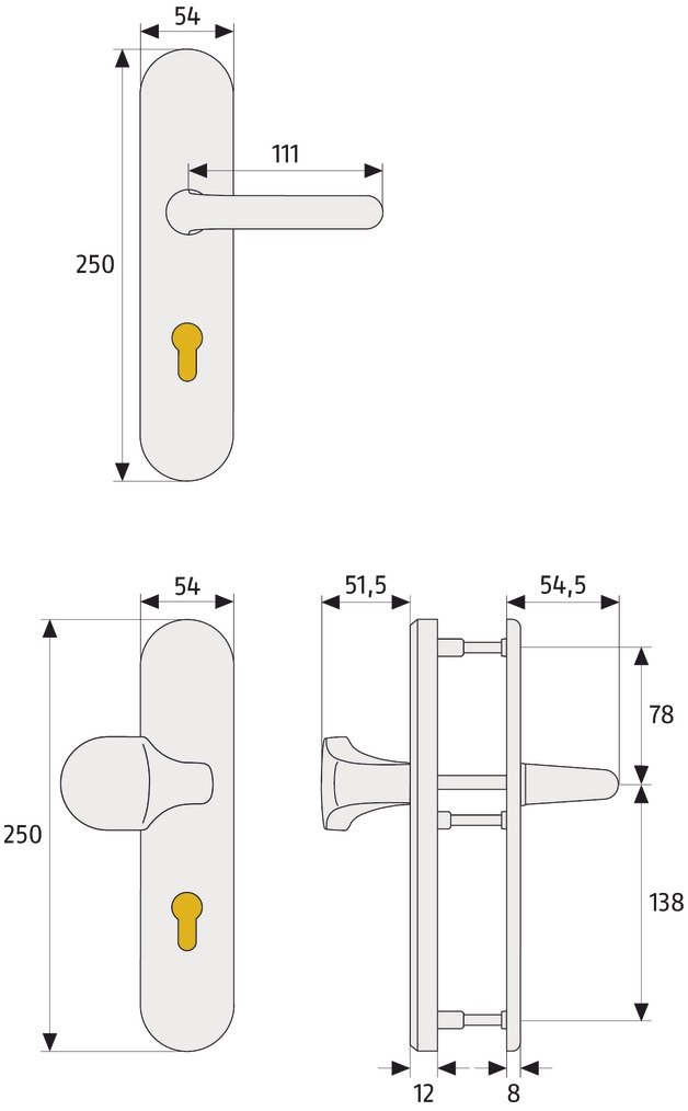 ABUS 425592 - Placa para empujar para puertas