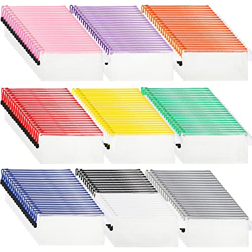 Zhehao 200 Pieces A6 Mesh Zipper Pouch Bulk Mesh Bags with Zipper Waterproof Small Pencil Pouches for School Office Supplies Organization 9.4 x 4.5 Inches(10 Assorted Colors)