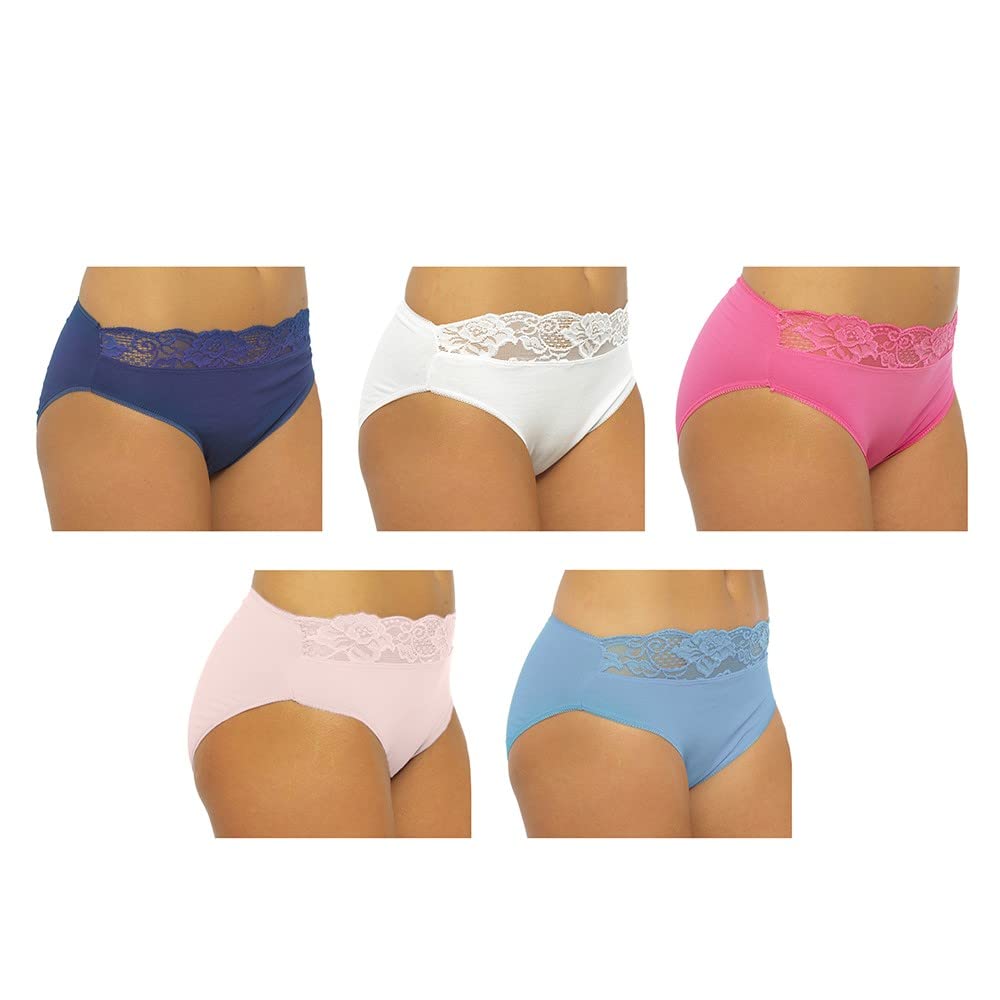 Women's Multi 5 Pack High Leg Briefs (As8, Numeric, Numeric_8, Regular, Regular, )