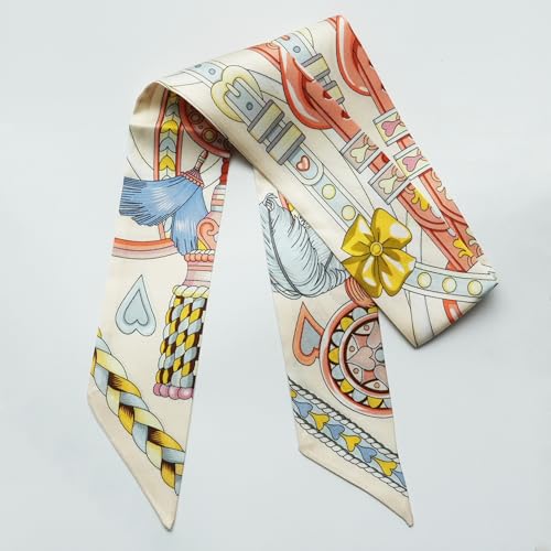 JERLA 100% Mulberry silk Scarf Head Hair Ribbon Handbag Handle wrap Tie Bundle Neckerchief Scarf for women2