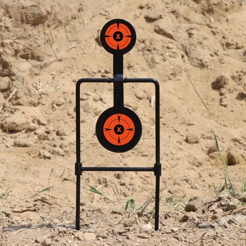 highwild double spinner shooting targets - auto reset steel target - for centerfire handguns up to 44 magnum