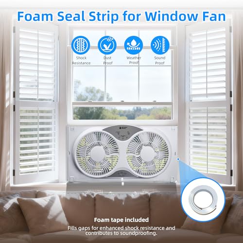BEYOND BREEZE Window Fan Reversible Airflow, 9" Dual Window Fan with 3-Speed 3 Modes (Cool, Circulate, Exhaust), Remote Control Twin Window Fan 23.5" to 37" Adjustable Width for Bedroom, Kitchen, Home by BEYOND BREEZE - Image 5